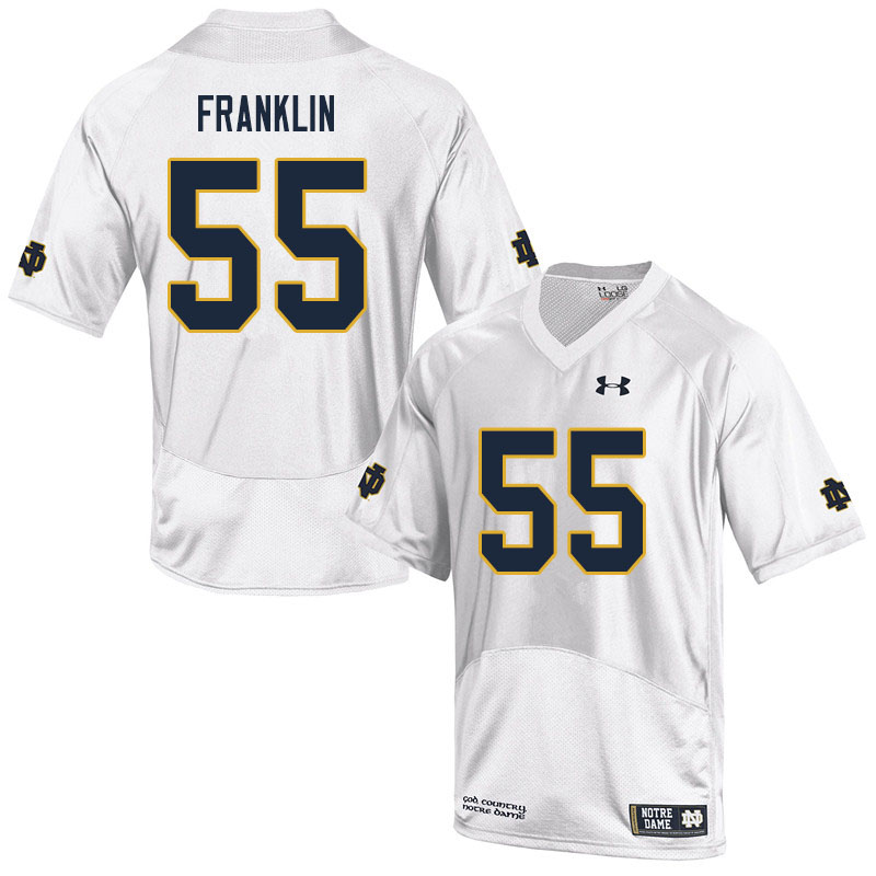 Men's NCAA Notre Dame Fighting Irish #55 Jamion Franklin Stitched College Under Armour Authentic White Football Jersey DE10T80SB